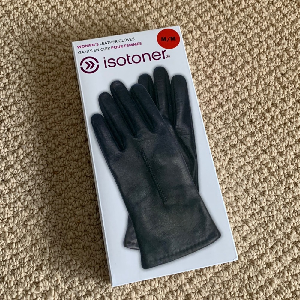 Isotoner genuine leather gloves, size Medium